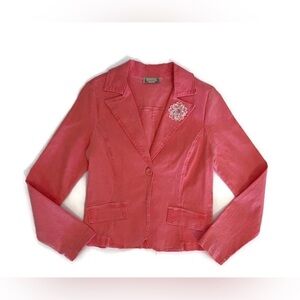 Luna Chix Junior’s Size Medium Pink Blazer Jacket with Faux Pockets